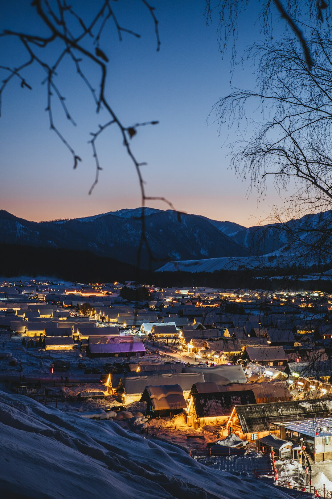 rural village at night